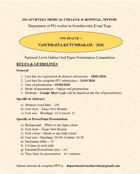 JSS Ayurveda College, world-health-day-2026