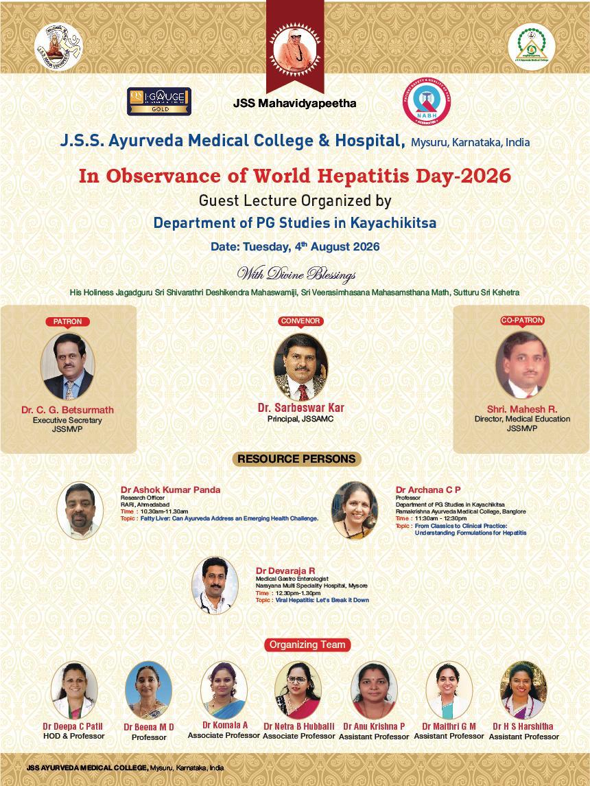 JSS Ayurveda College, World Hepatitis Day 2026